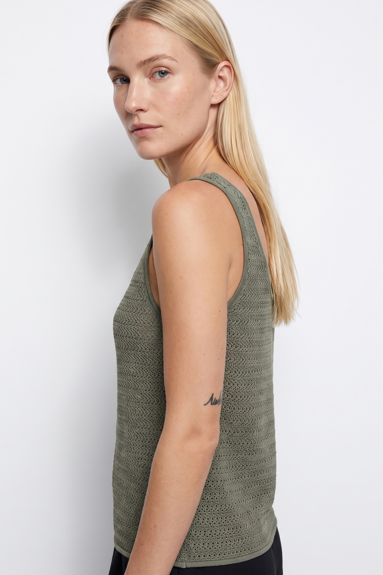Green Sleeveless Crochet Top