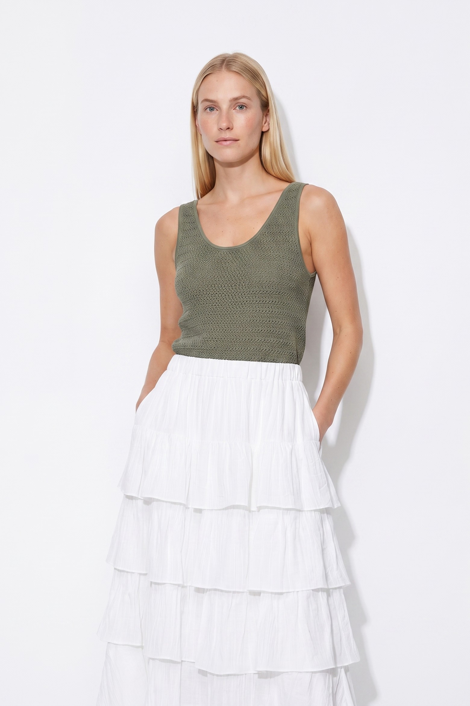 Green Sleeveless Crochet Top