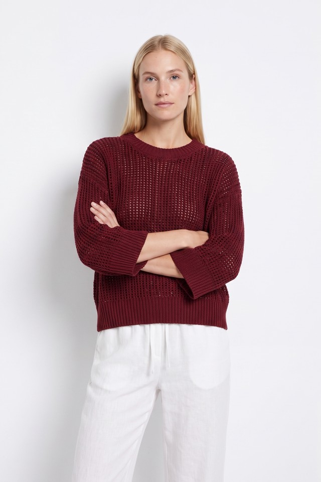 Red Boxy Knit T-shirt