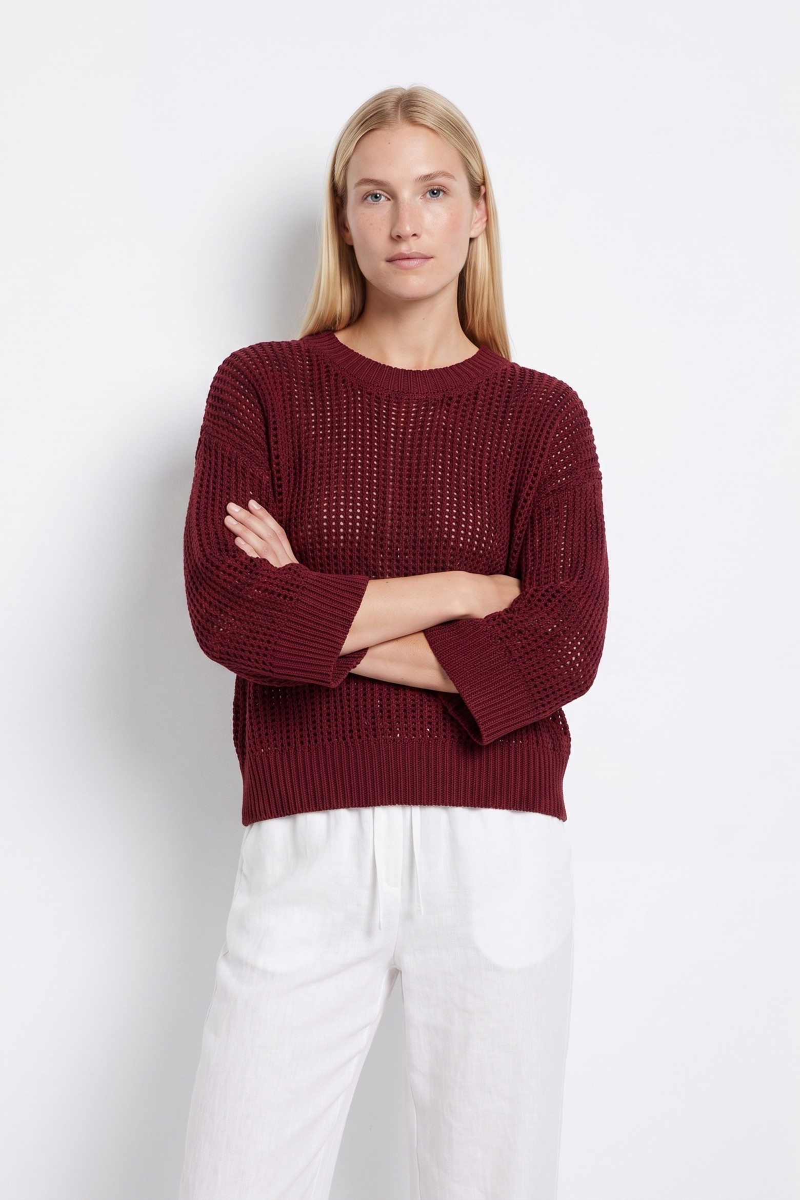 Red Boxy Knit T-shirt
