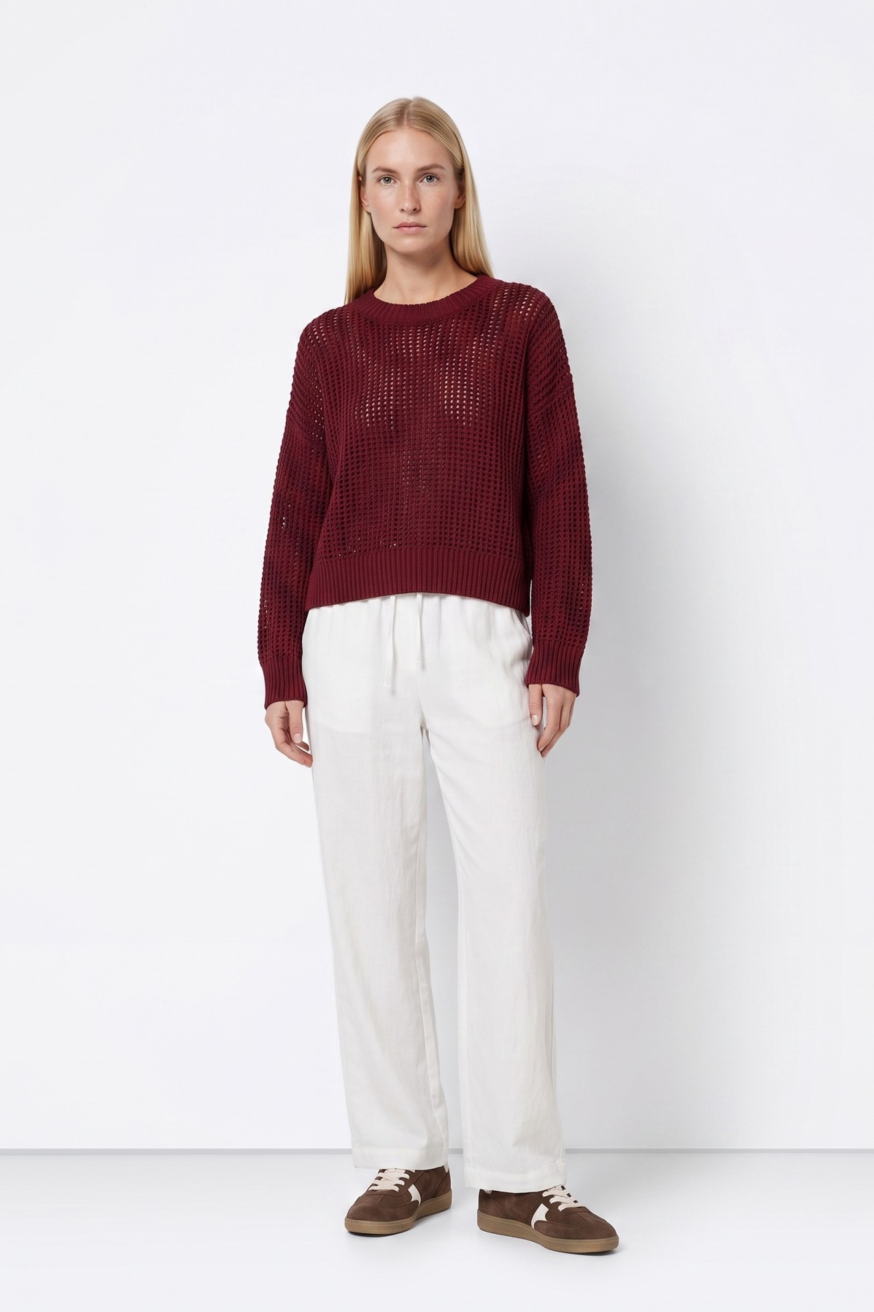 Red Boxy Knit T-shirt