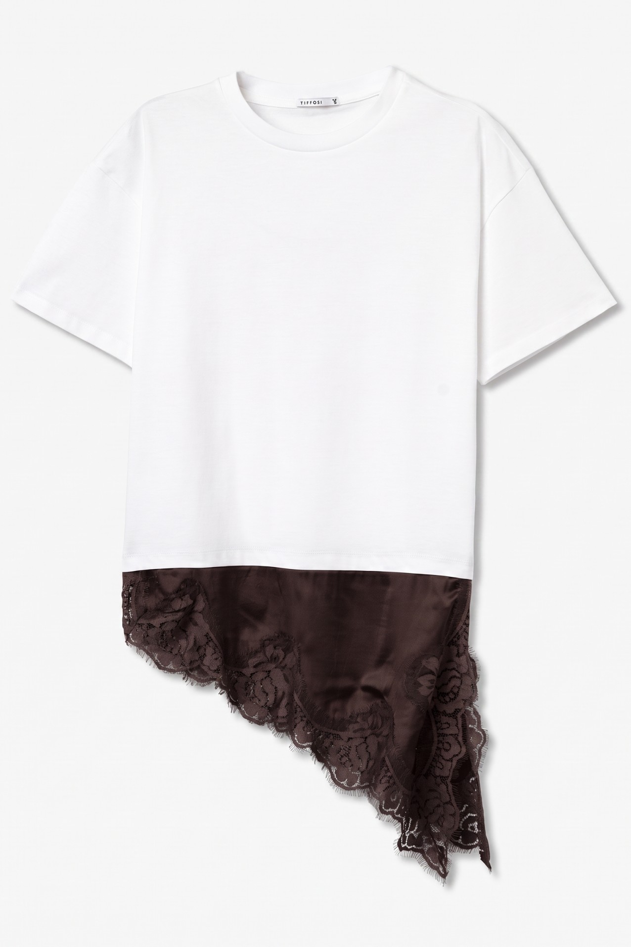 White T-shirt Satin Detail