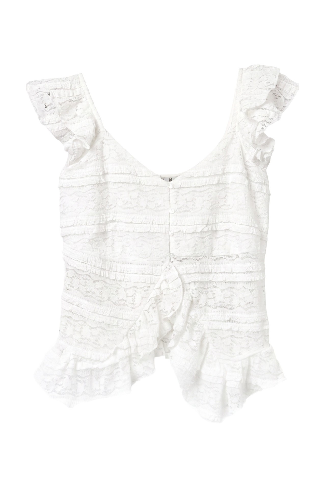 Top blanco con volantes