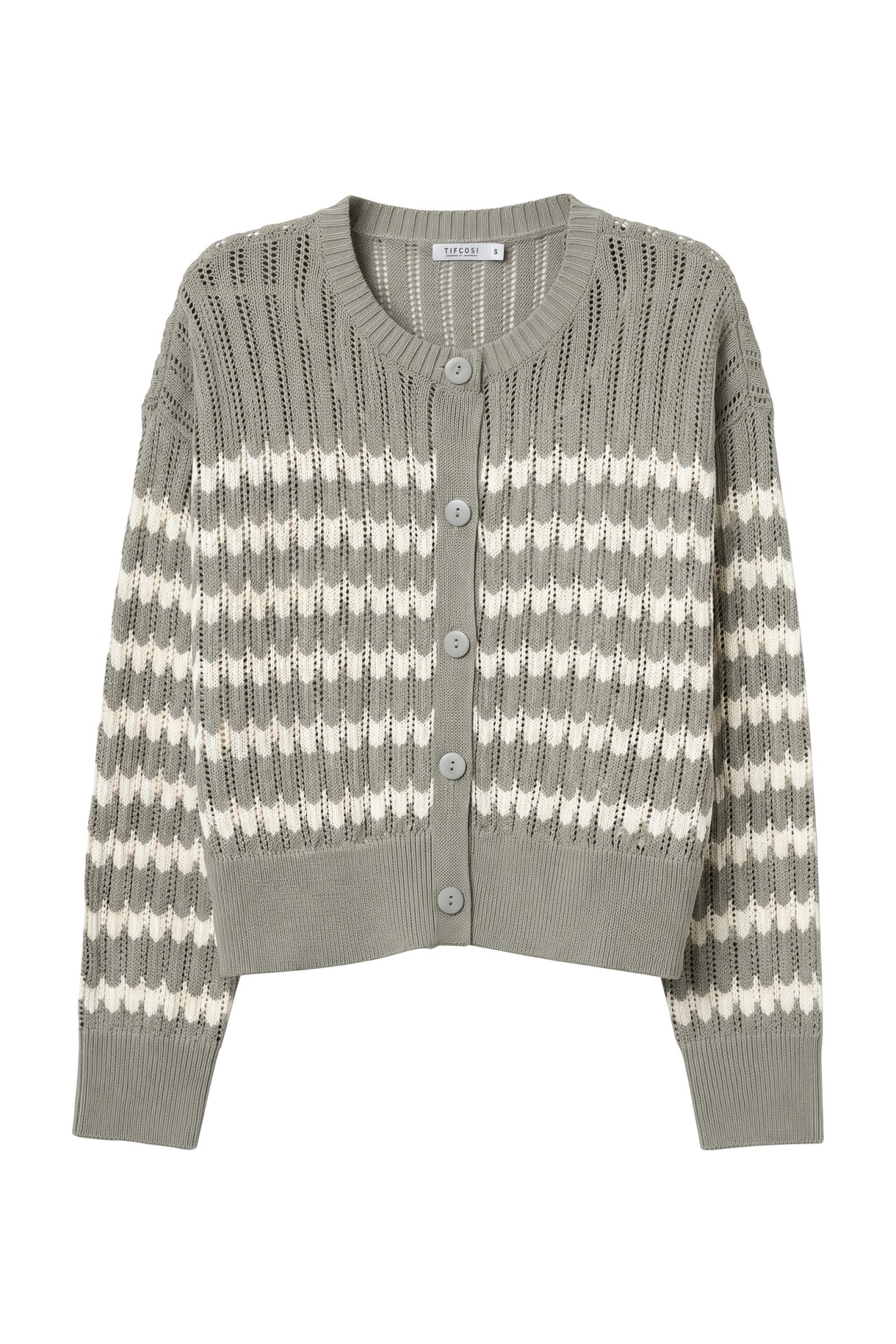 Green striped oversized cardigan