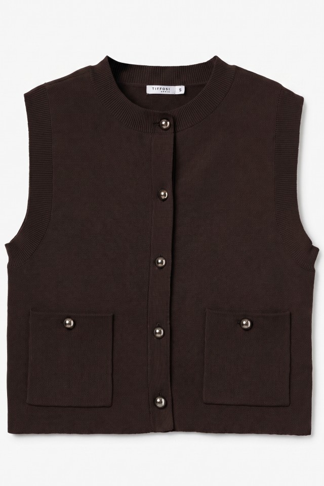 Camiseta cropped chocolate botones Camiseta cropped chocolate botones