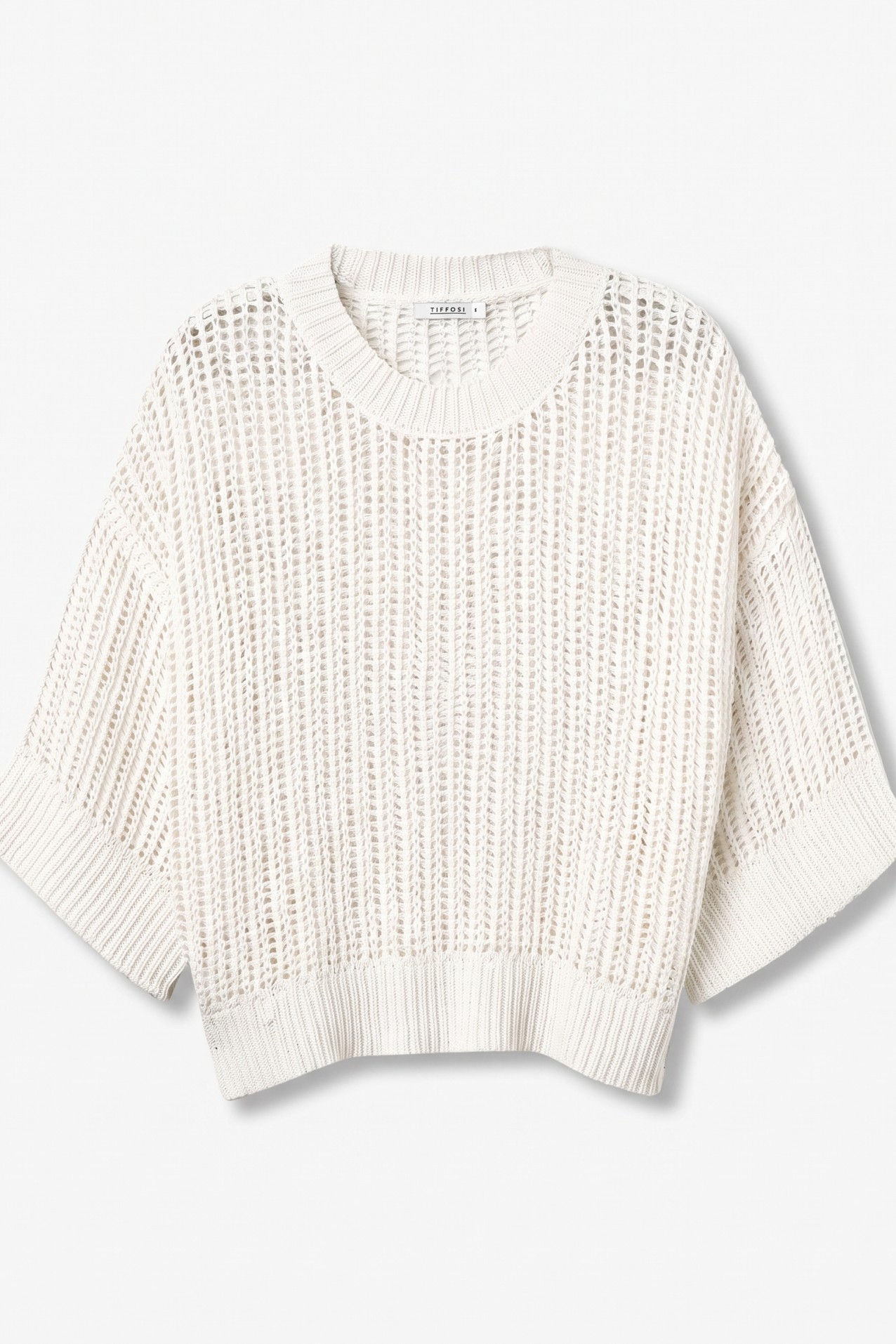 Camisola curta em cru