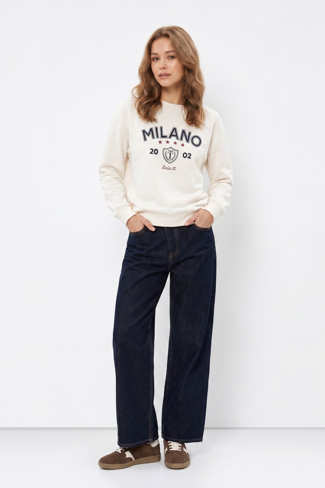 Milano Embroidered Off-White Sweatshirt