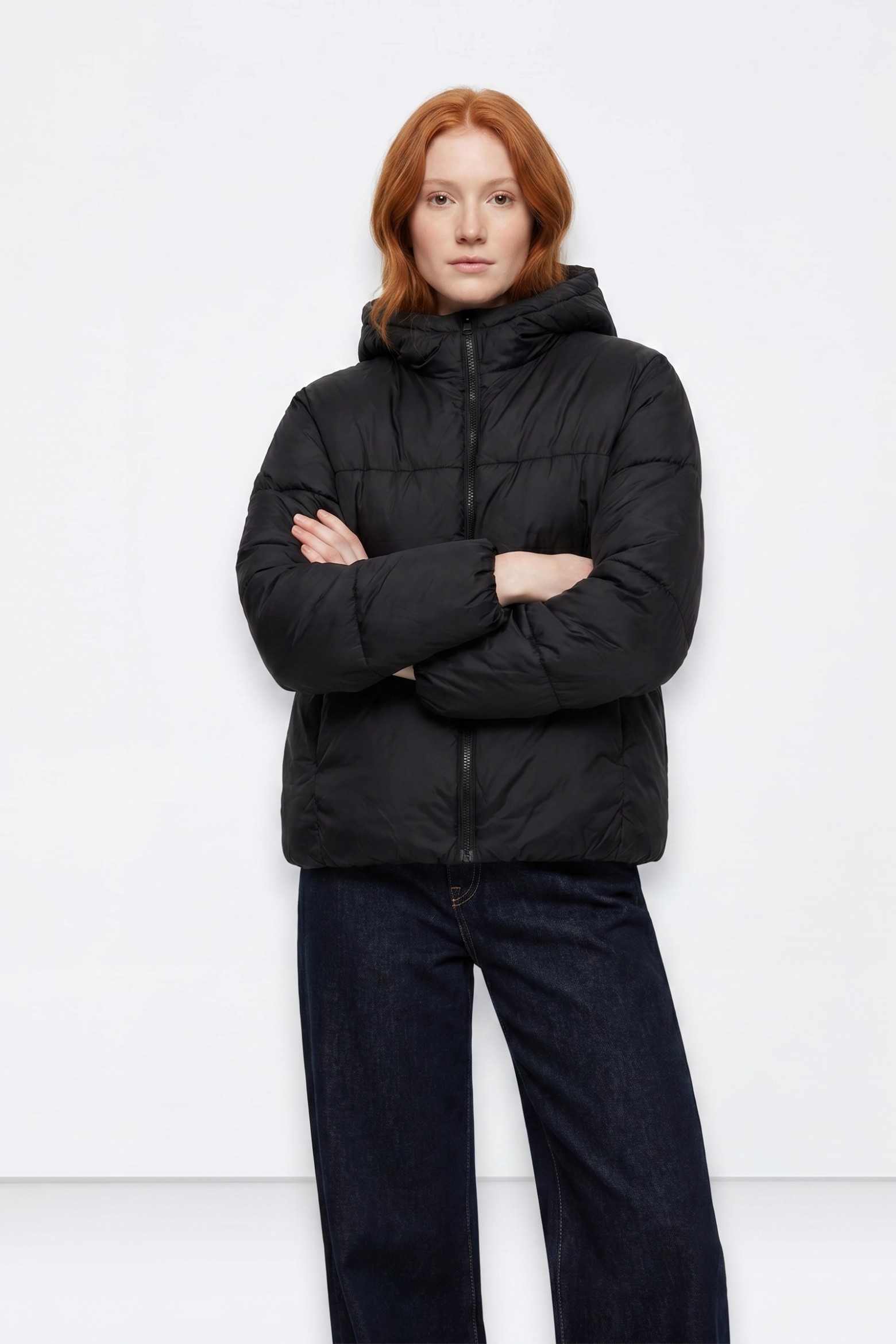 Black Puffer Hoodie Jacket