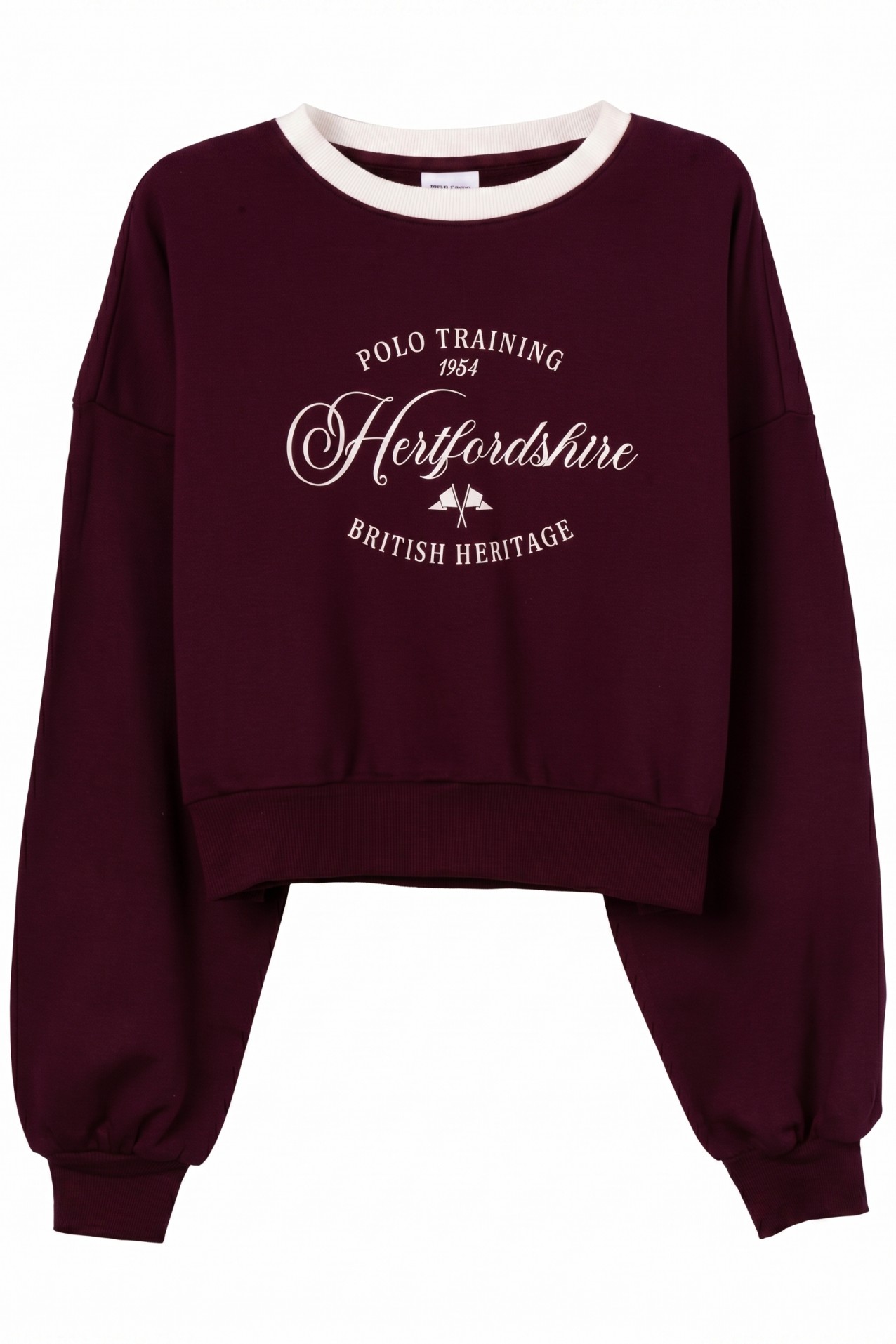 Sweatshirt cropped cor vinho