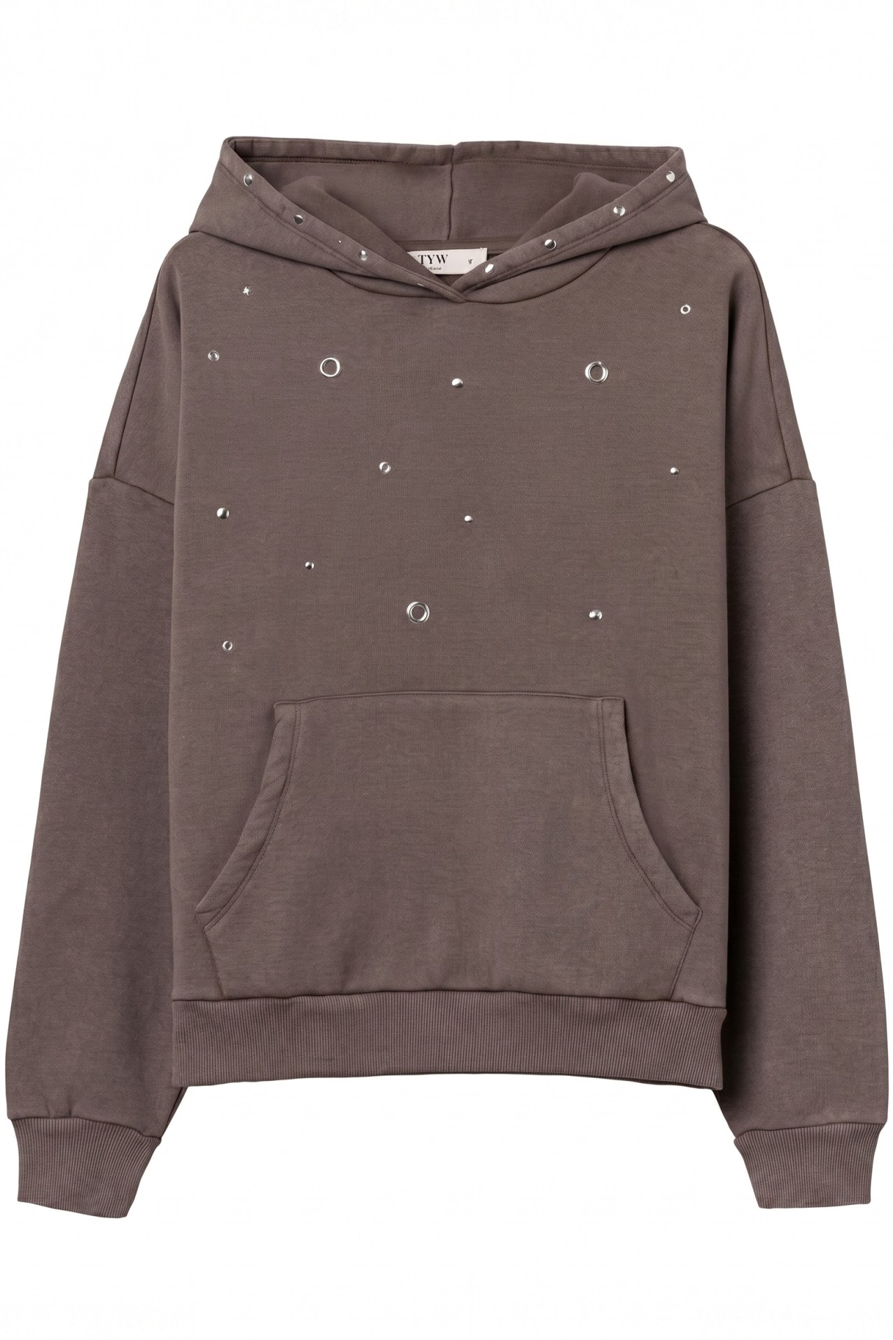 Sudadera oversize gris con capucha