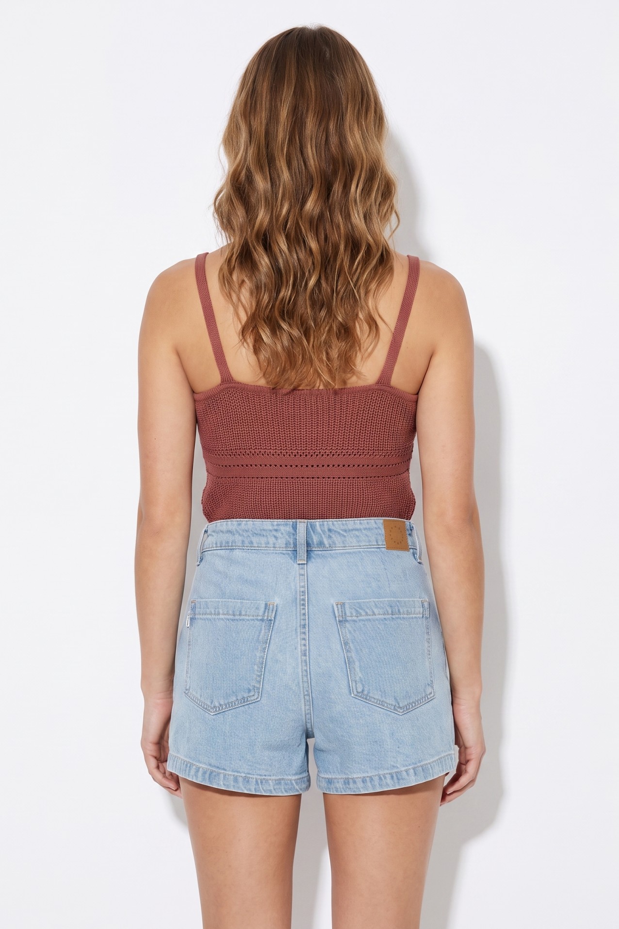 Pink Textured Knit Crop Top