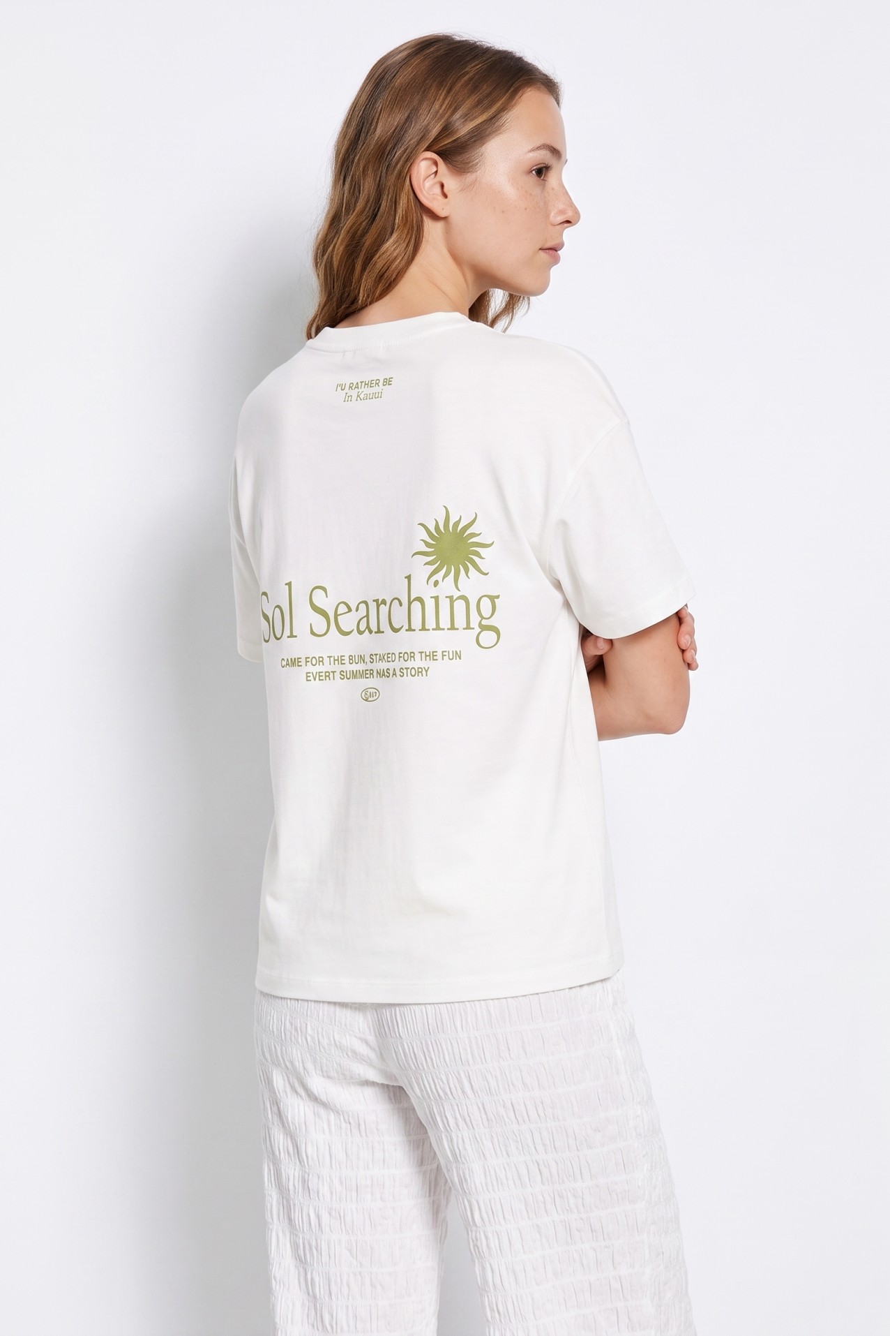 Beige Oversize Printed T-shirt