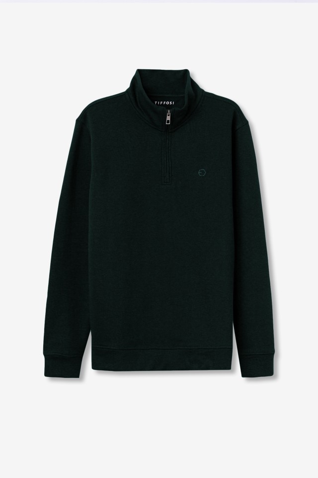 Sudadera verde con cremallera