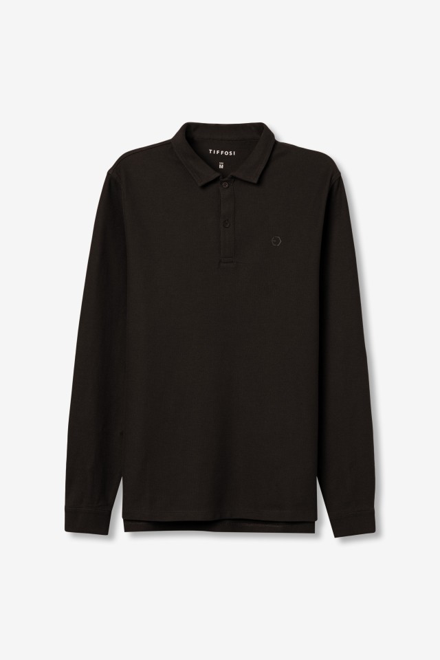 Dark Brown Long Sleeve Polo