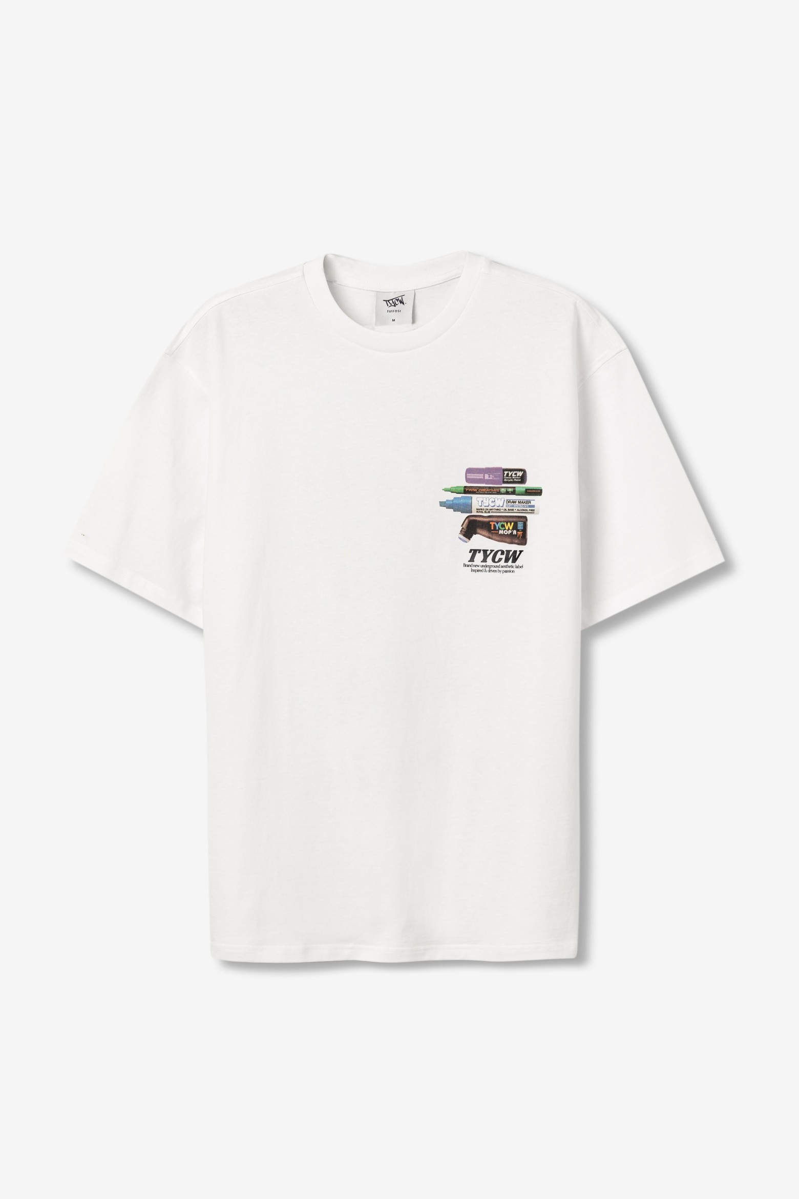 Camiseta oversize blanca estampada