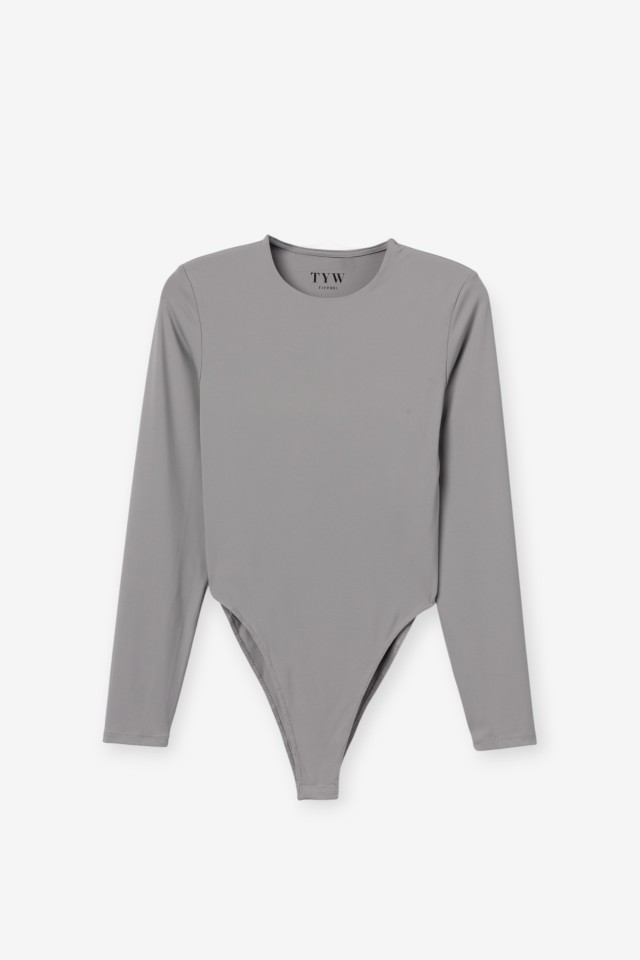 Camiseta gris manga larga