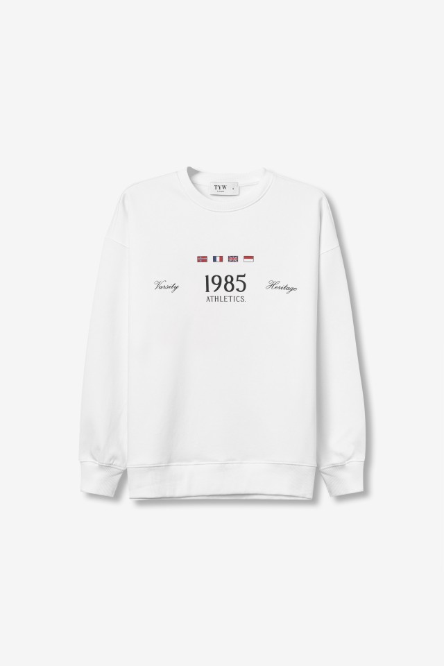 Sweatshirt branca vibe retro