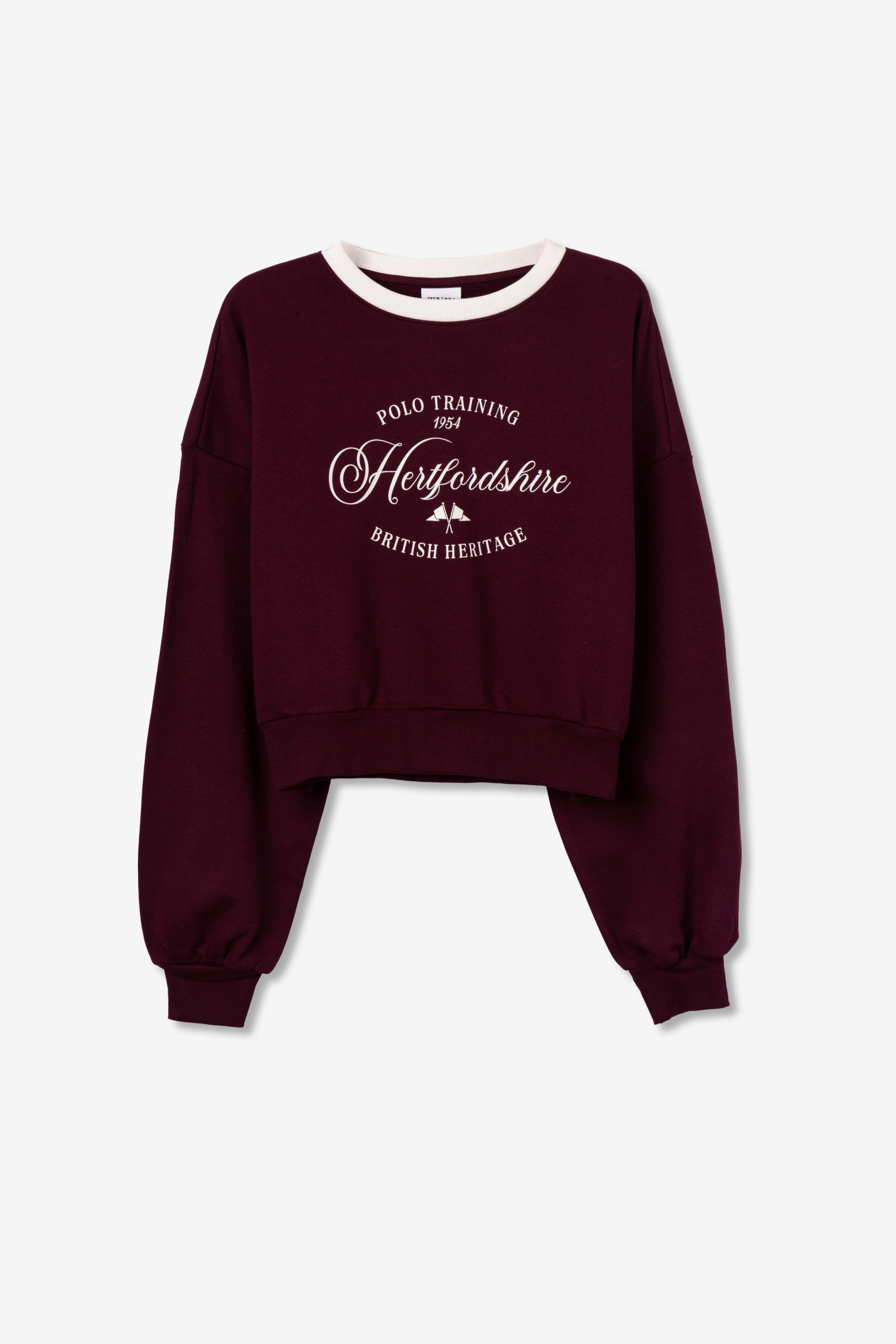 Sweatshirt cropped cor vinho