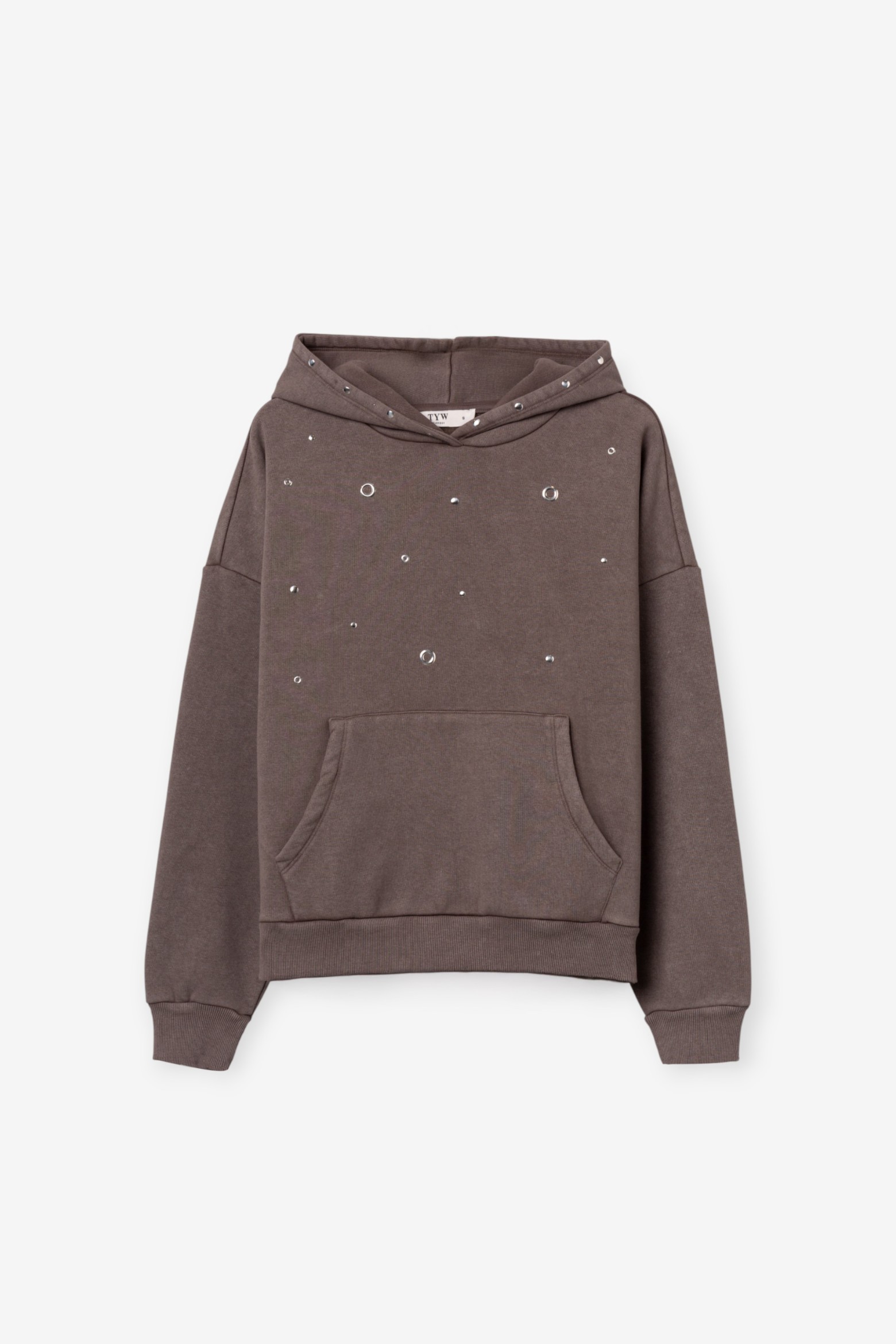Sudadera oversize gris con capucha