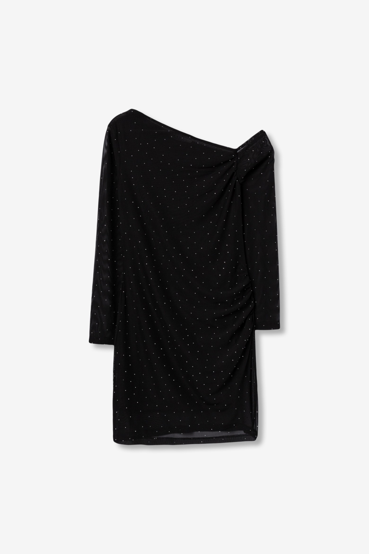 Black Asymmetric Mini Dress