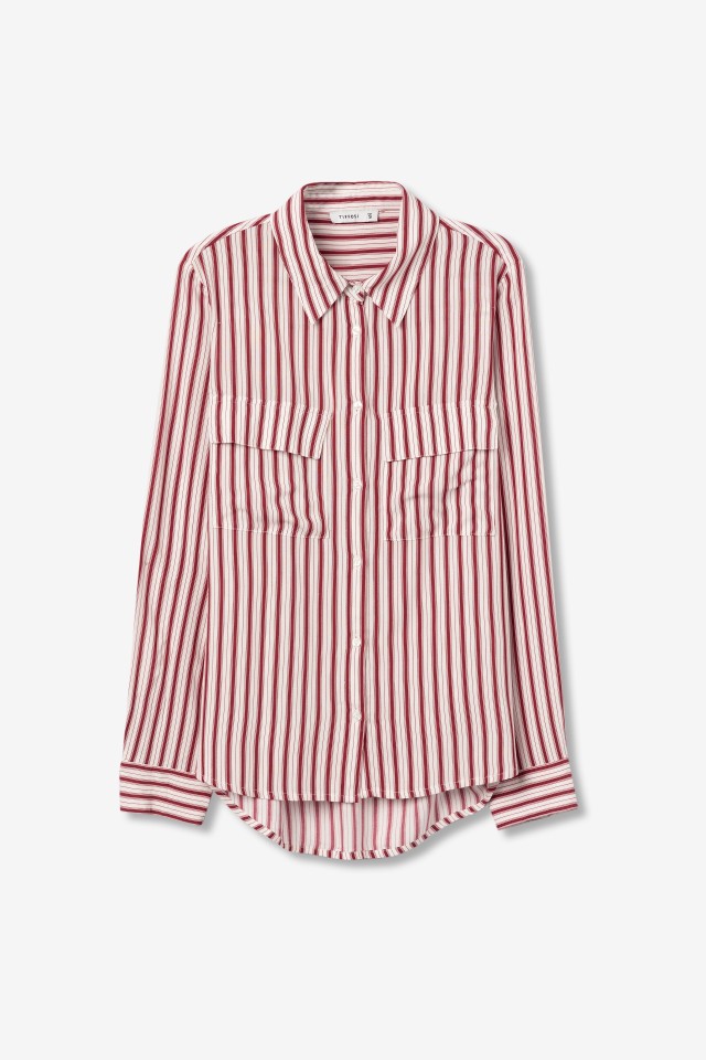 Red Striped Long Sleeve Shirt
