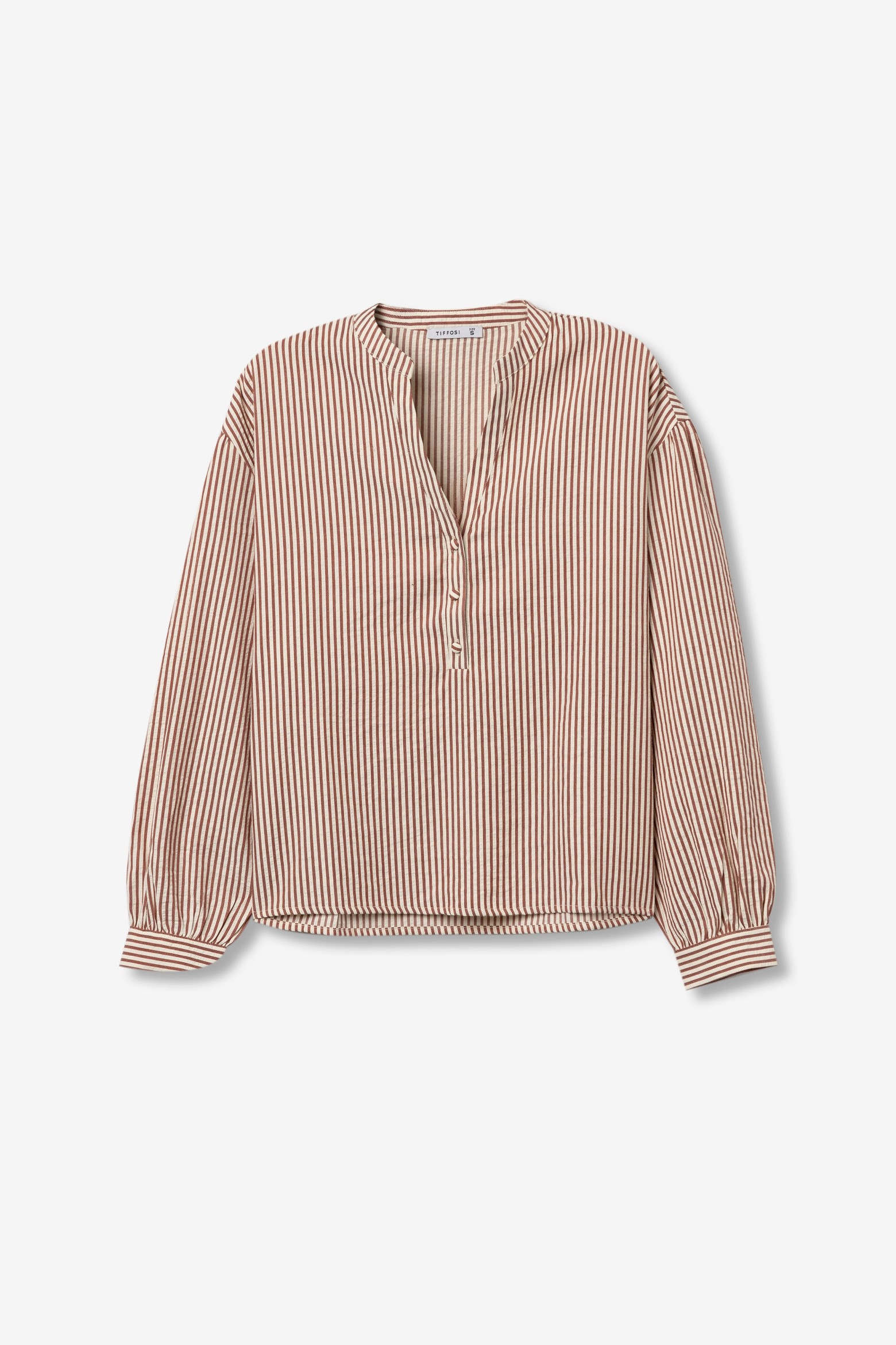 Red Striped Long Sleeve Blouse