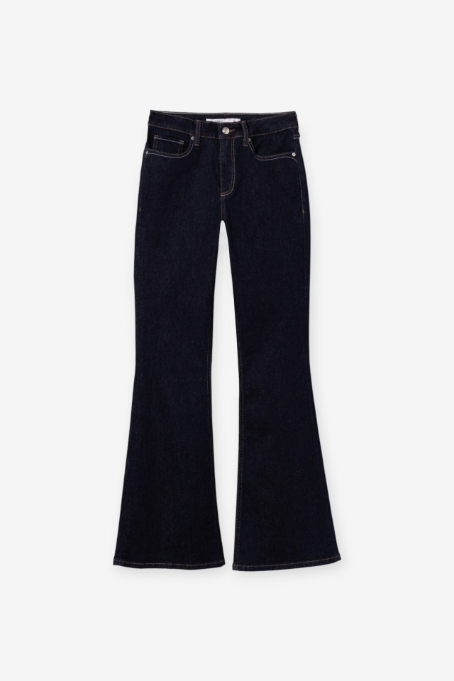 Jeans de corte reto escuro