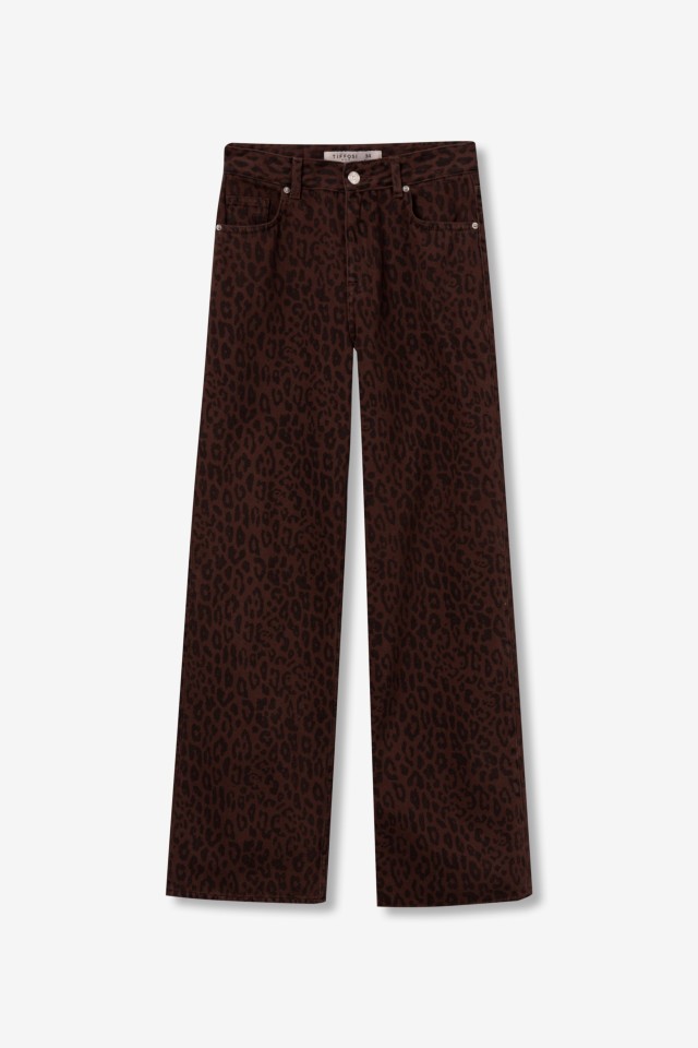 Wide Leg Leopard Jeans