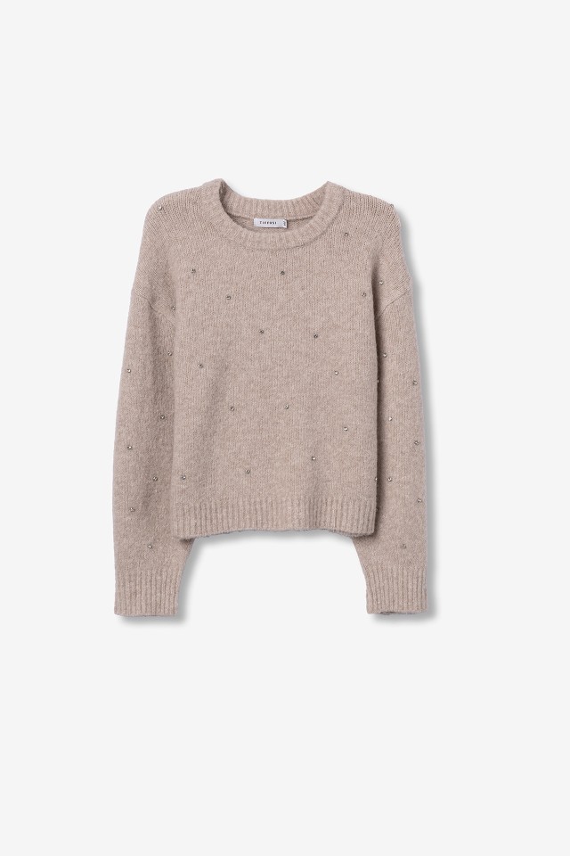 Camisola bege cropped minimalista