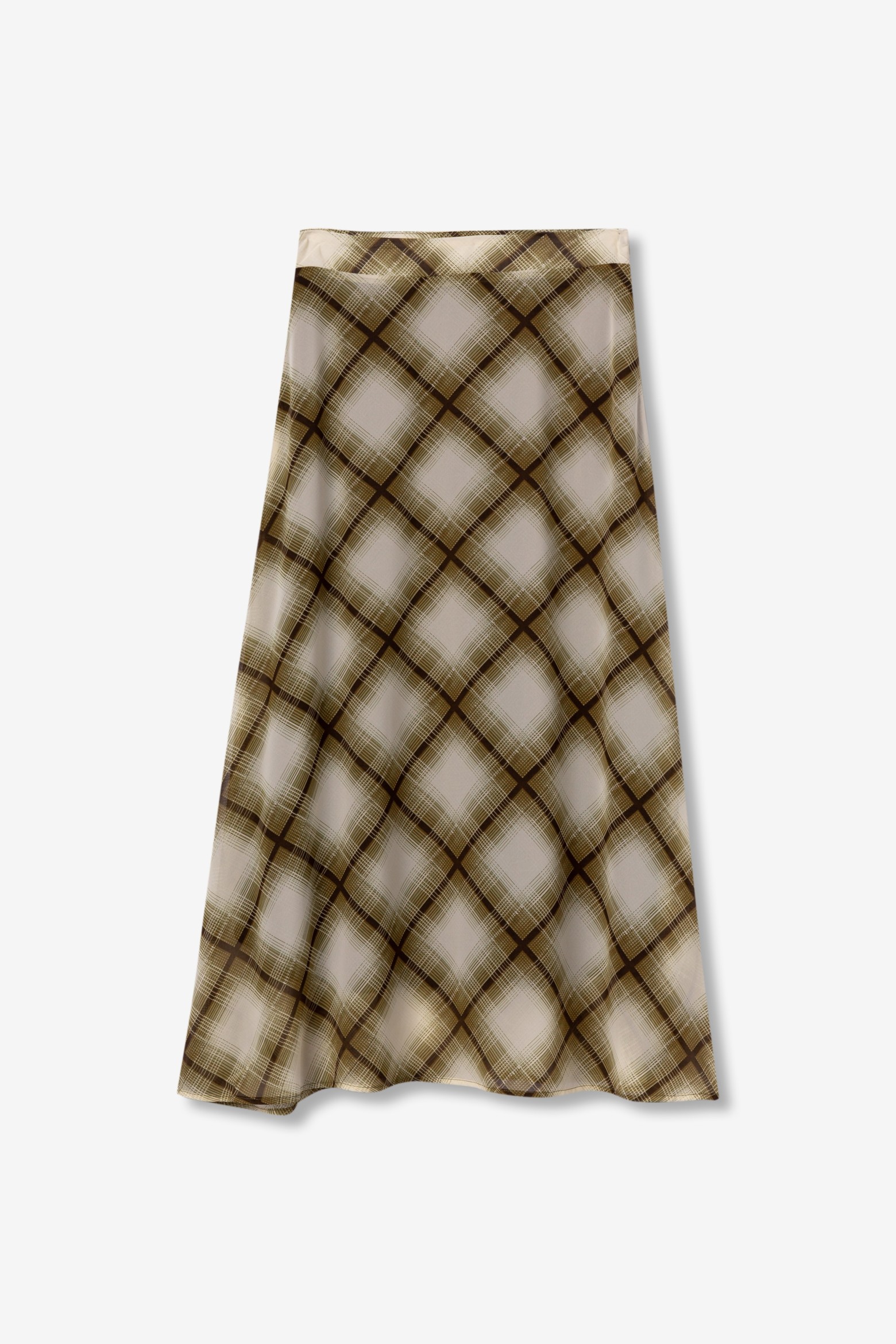 Falda midi geom�trica verde