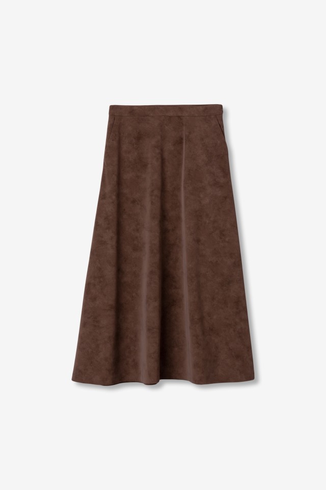 Midi brown flared skirt