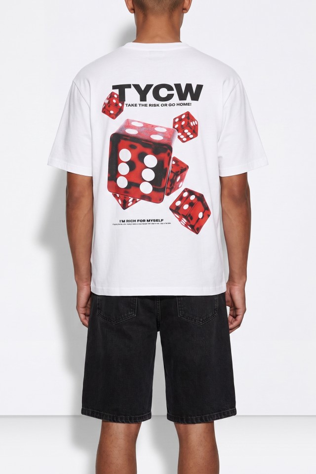 White Dice Print T-shirt White Dice Print T-shirt