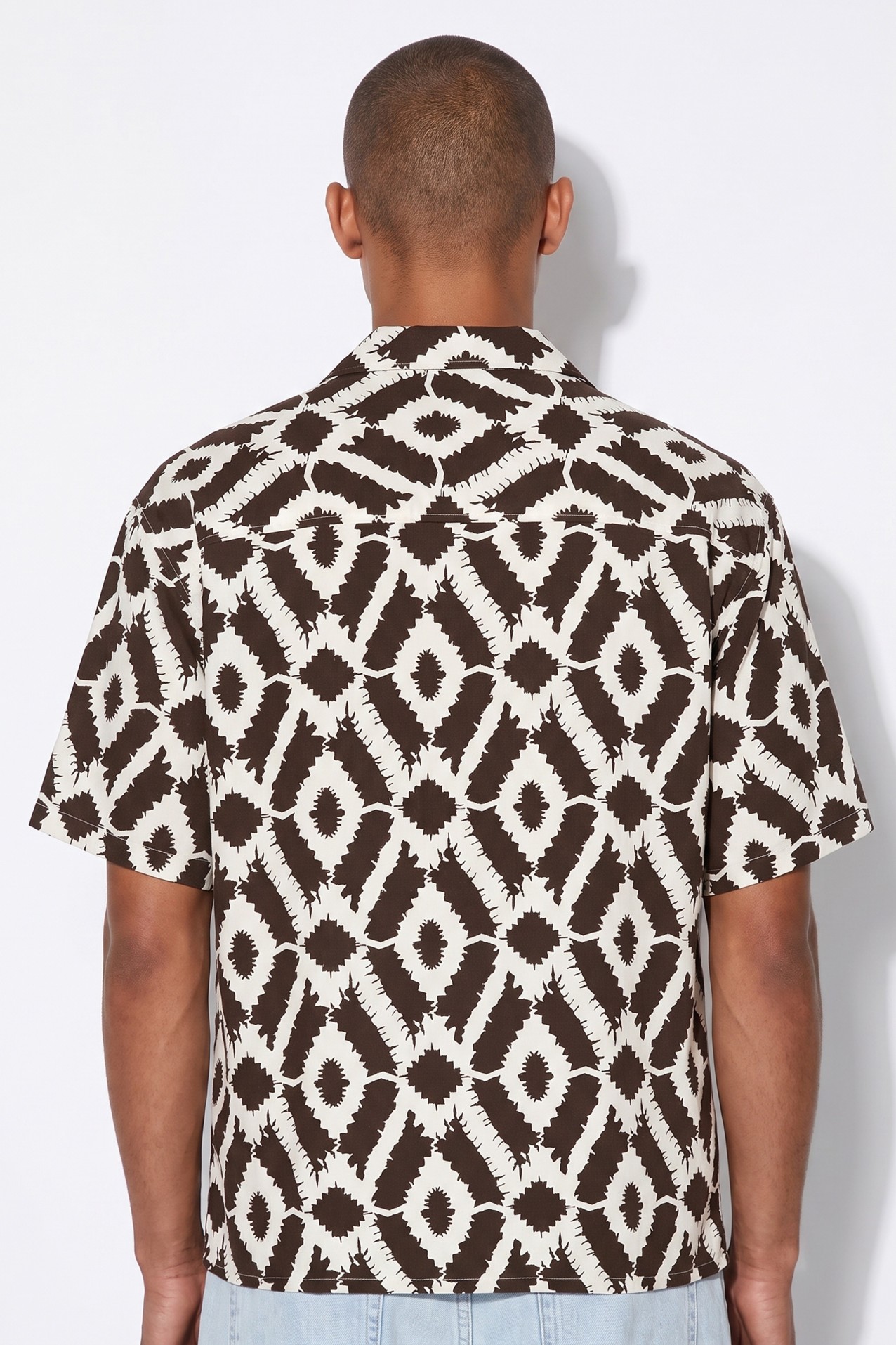 Chocolate Geometric Short Sleeve Shirt