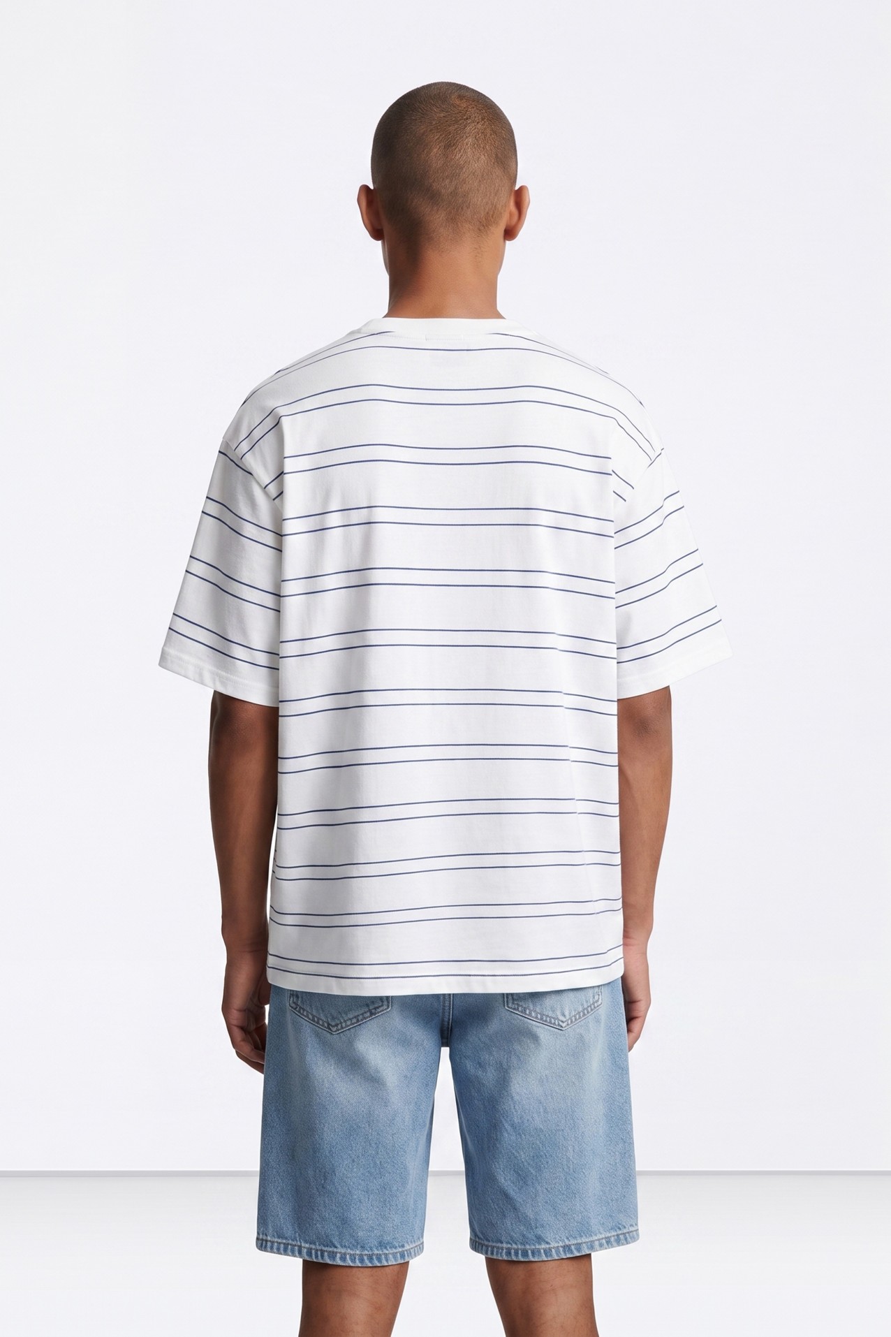 Camiseta oversize rayas blanco