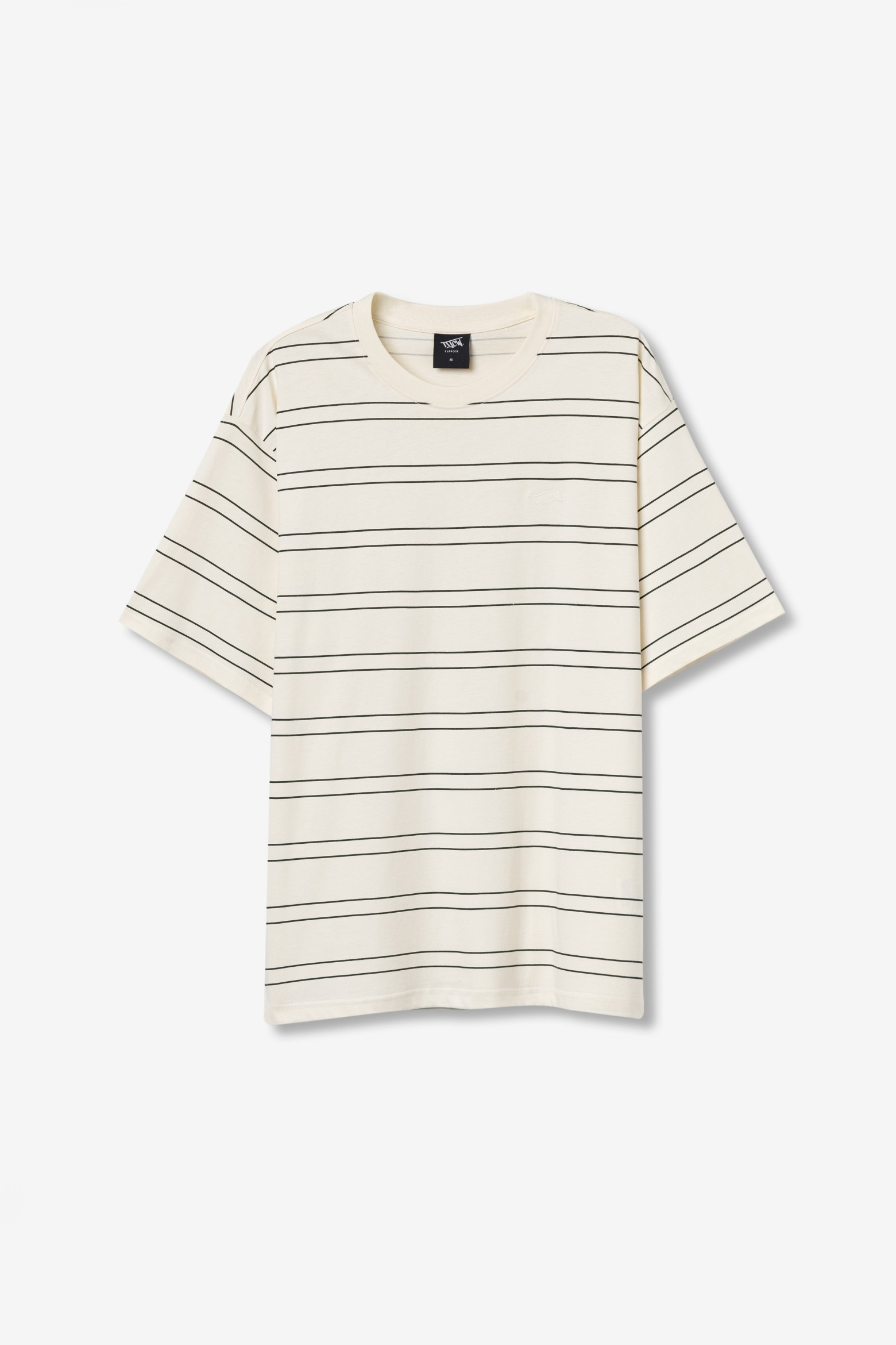 Camiseta beige rayas oversize