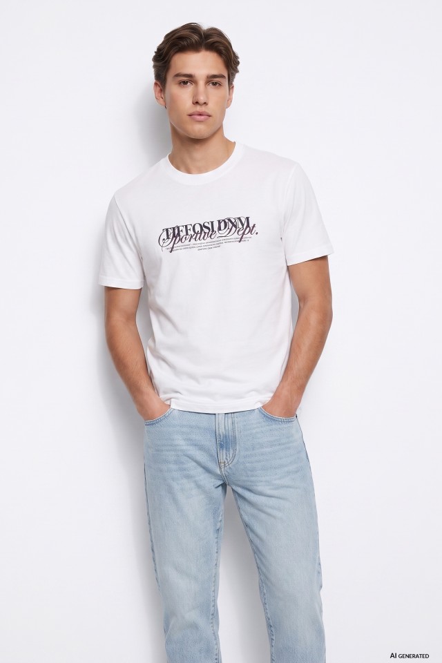 Camiseta blanca print central