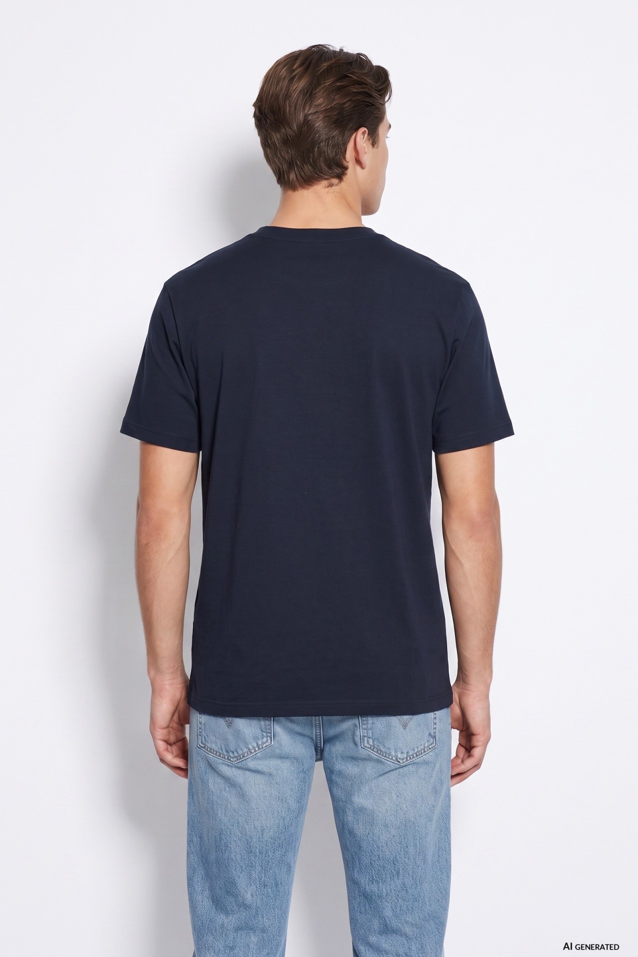 Camiseta azul con print