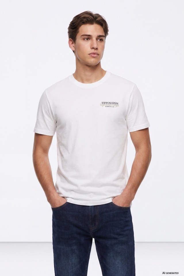 Camiseta blanca print discreto