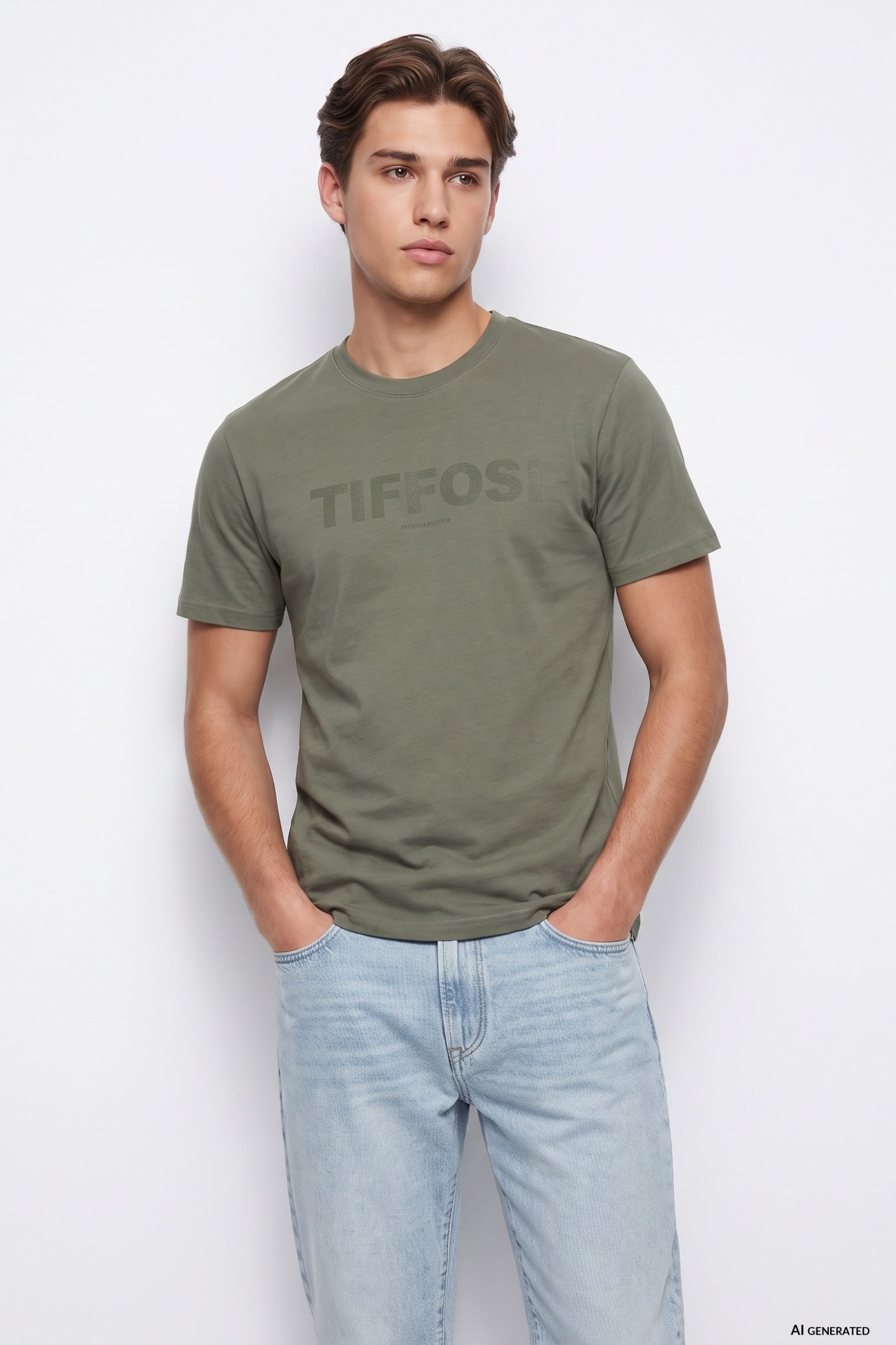 Camiseta verde logo TIFFOSI