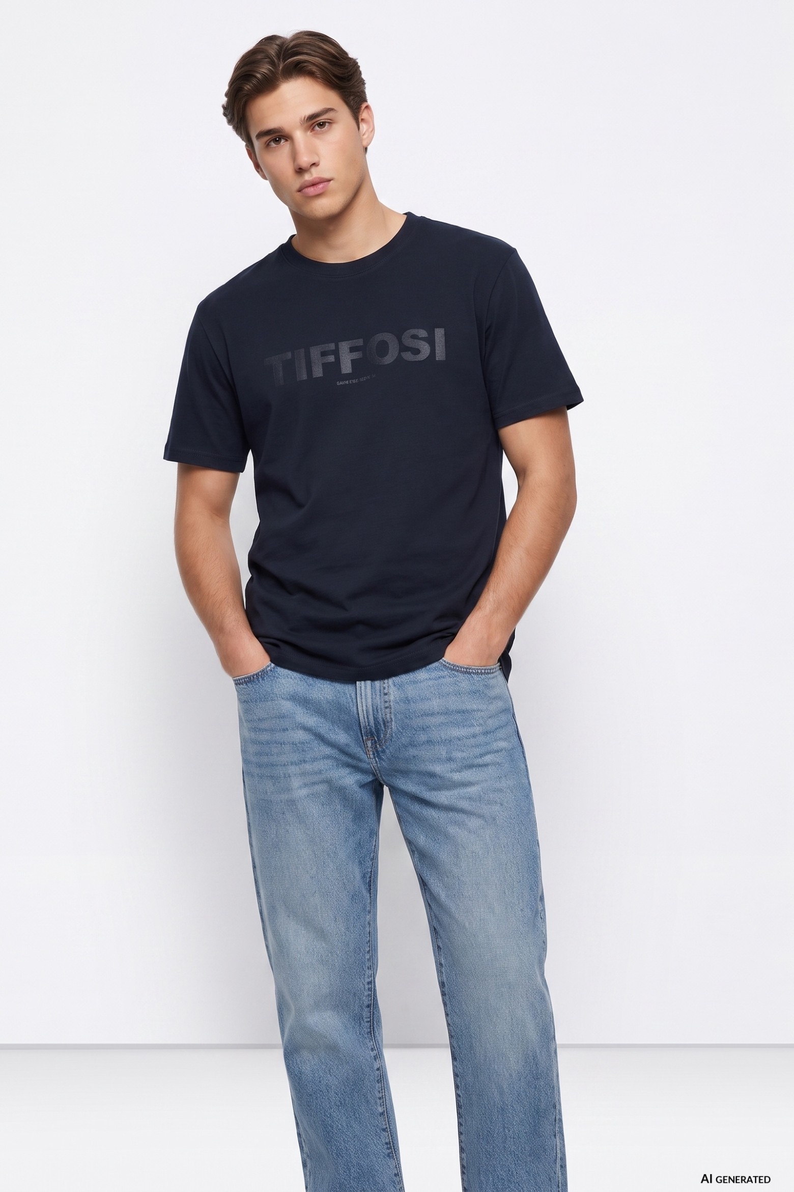 T-shirt azul logo frontal