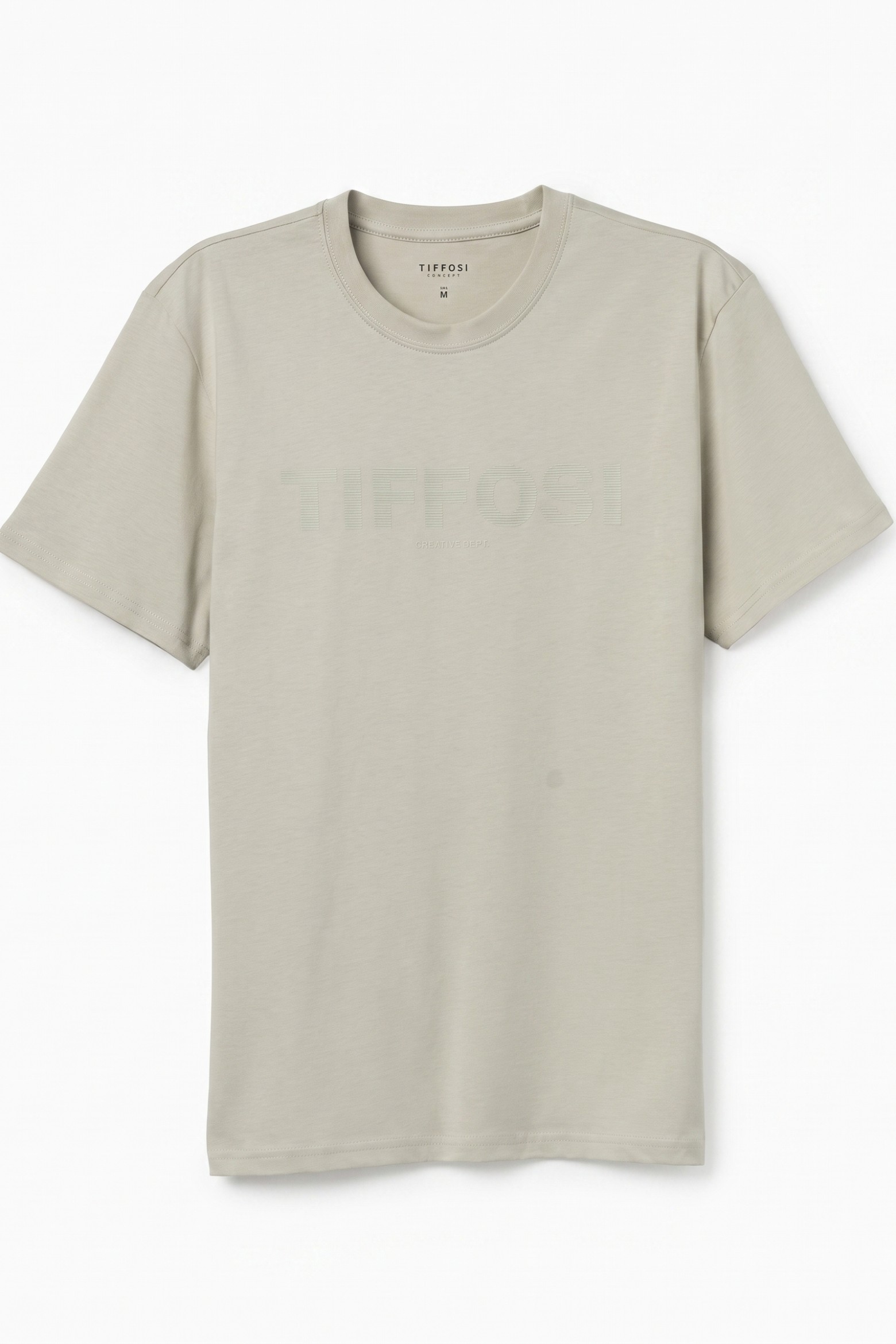 T-shirt bege manga curta