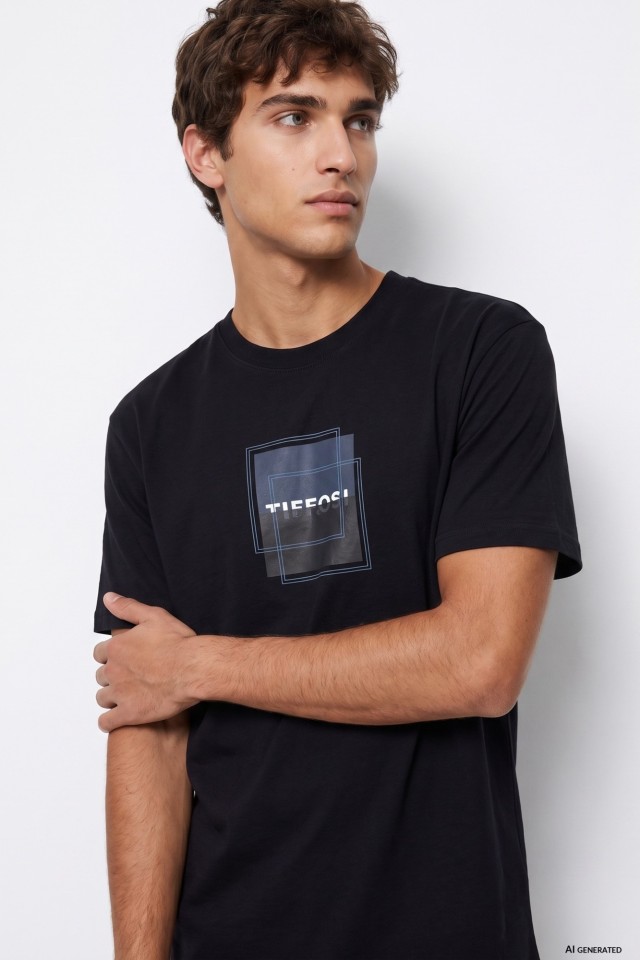 Black Graphic Regular T-shirt