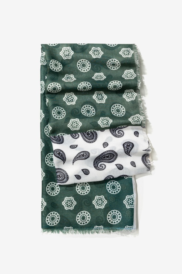 Blue Paisley Boho Scarf