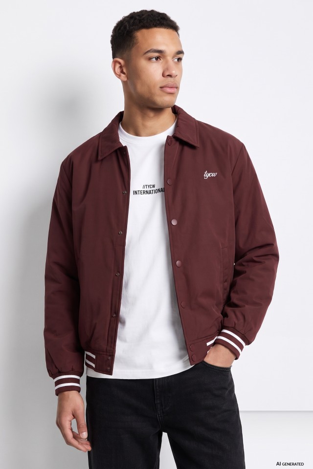 Dark Red Straight Cut Jacket Dark Red Straight Cut Jacket