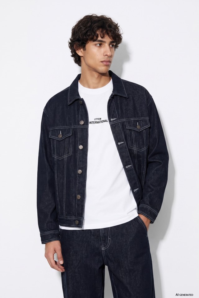 Chaqueta vaquera azul oscuro