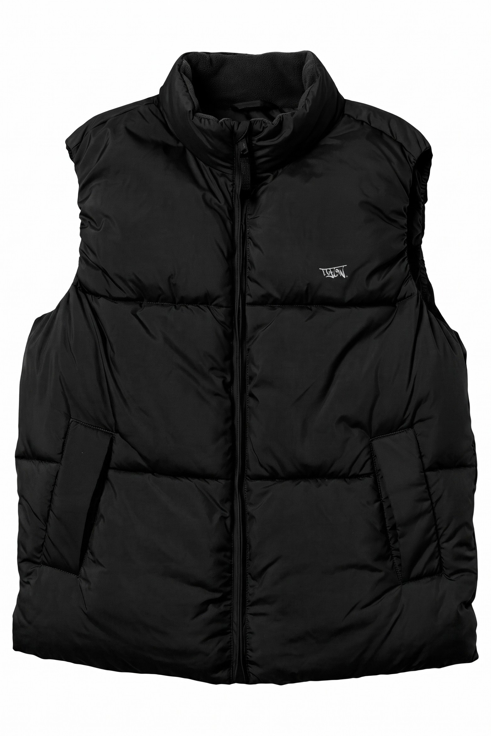 Colete preto acolchoado largo