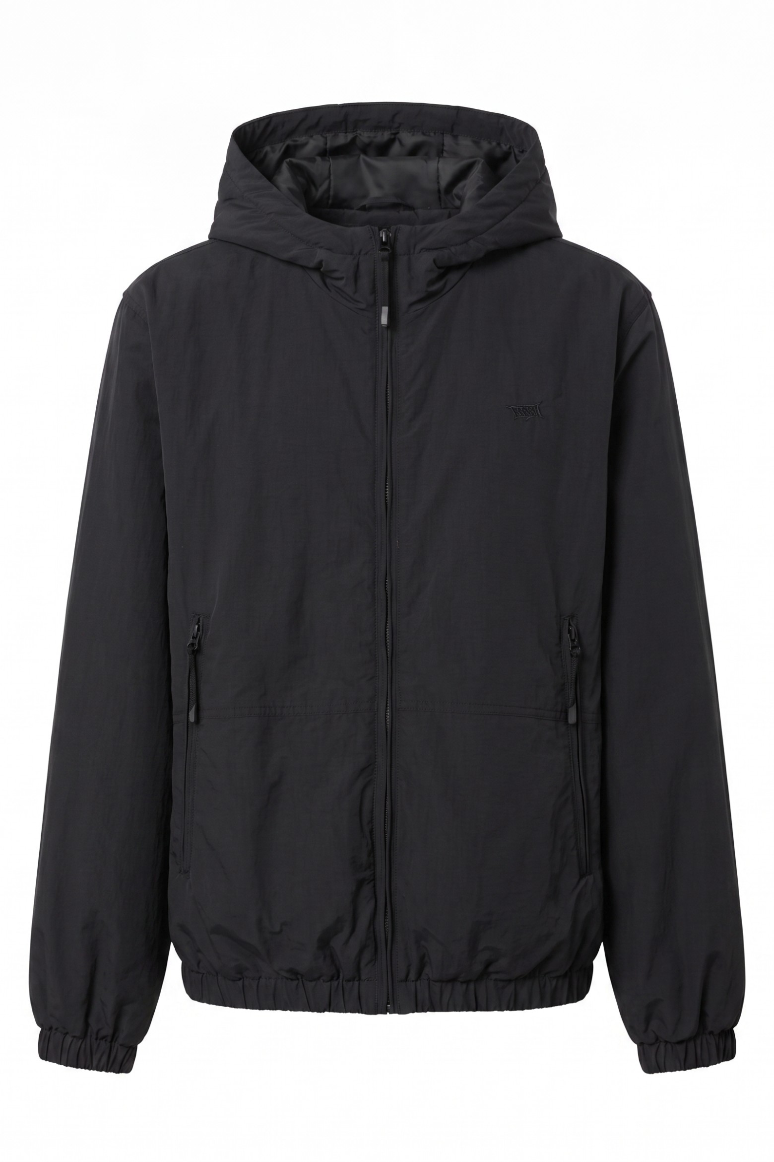 Black Hooded Casual Jacket