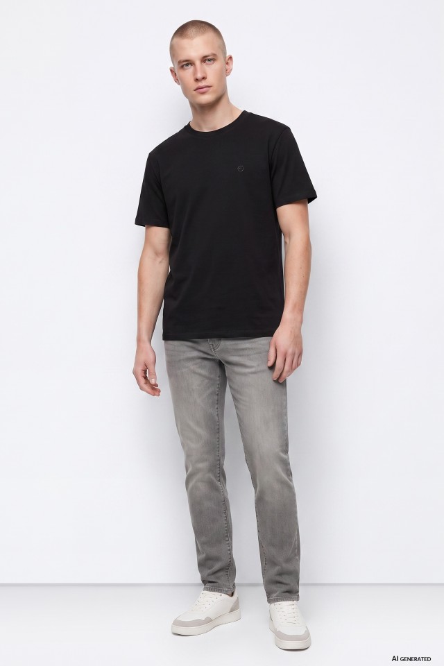 Grey Slim Tapered Jeans