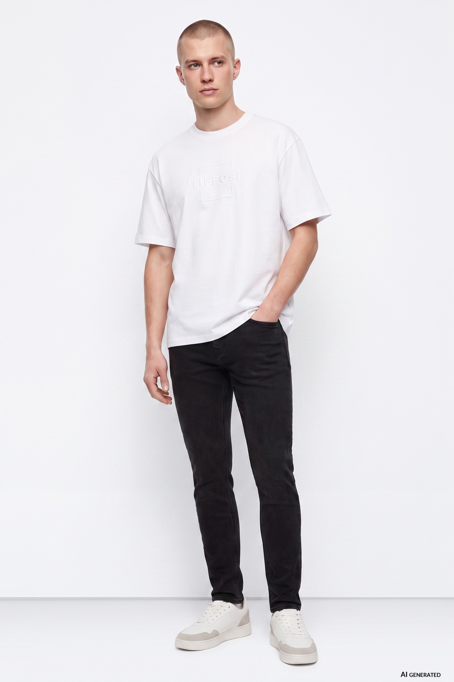 Jeans pretos corte tapered
