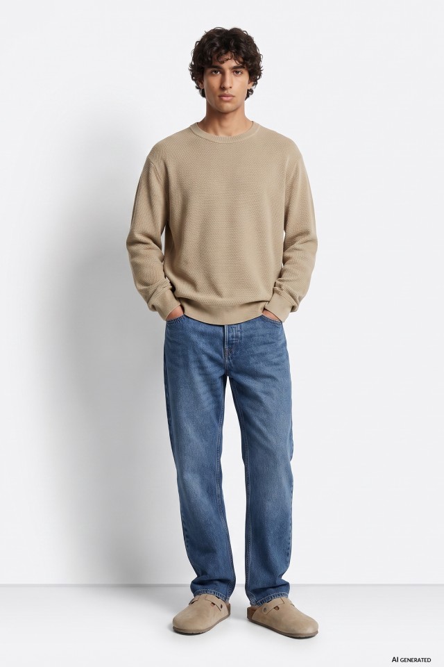 Jeans corte regular azul